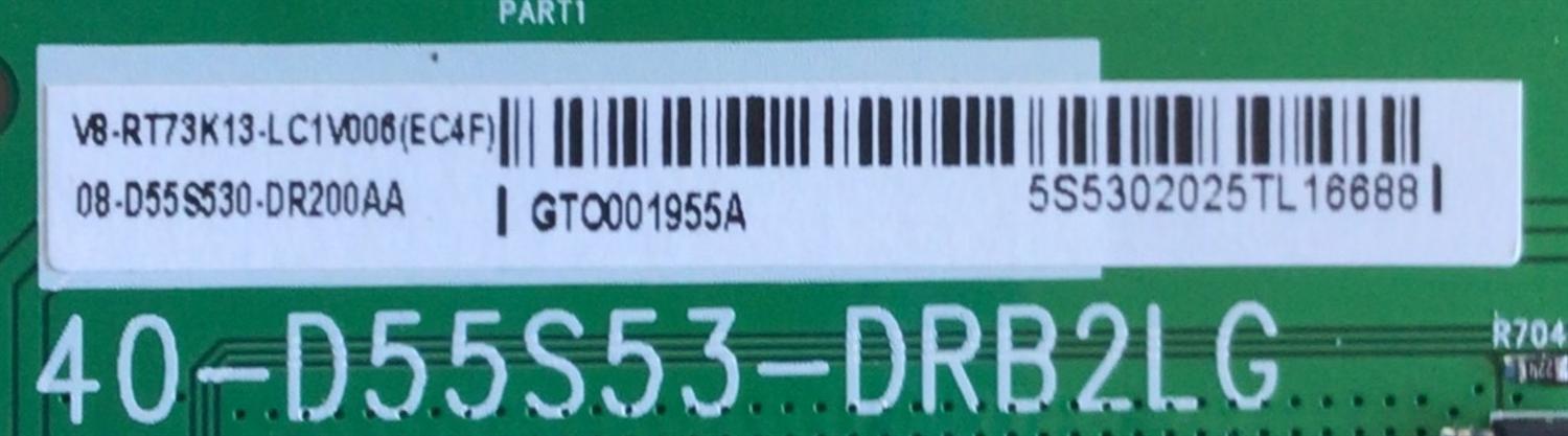 KIT DE TARJETAS PARA TV TCL SMART TV / MAIN 08-CS55CUN-OC424AA / 40-RT73H2-MAA2HG / RT73H2 / RTD2873 / T-CON 342911009L / ST5461D13-2-C-2 / DRIVER 08-D55S530-DR200AA / 40-D55S53-DRB2LG / FUENTE 08-P241W0L-PW200AE / 40-P241WL-PWE1CG / MODELO 55S535 - Imagen 3